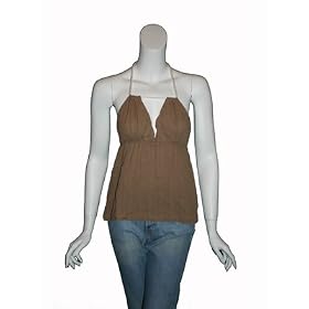 WENDY GLEZ Light Brown Rope Halter Top
