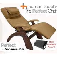 The Human Touch Power Electric Perfect Chair Recliner - PC95 / PC-095 Dark Walnut Recline Wood Base Mocha Leather Pads - Interactive Health Zero Anti Gravity Chair