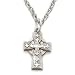 Sterling Silver 1/2 Engraved Baby Celtic Cross Necklace on 16 Chain