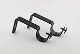 A&F Rod Décor - Heavy Duty Wall Brackets for 1 inch Rod - Black
