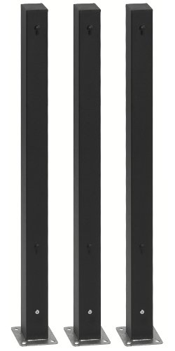 Gartenfreude 2550-1010 Pfosten 3 St&uuml;ck f&uuml;r Polyrattan Zaun-Element, Aluminium, Farbe schwa Preisvergleich