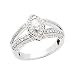 14K White Gold Diamond Engagement Ring - 0.75 Ct.
