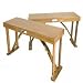 Portable Wooden Folding Bench Set - Two Benches - Oak - by Spiderlegs Tables - B3813-LW (Oak) (18"H x 38"W x 12.875"D)
