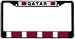 Qatar Qatari Flag Black License Plate Frame Metal Holder