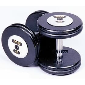 Troy Black Pro Style Dumbbells w/Chrome Caps 5 – 50lb Set