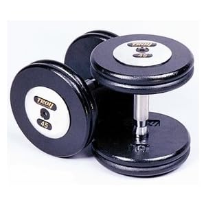 Troy Black Pro Style Dumbbells w/Chrome Caps 5 – 50lb Set