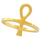 14k Yellow Gold Metal Fashion Ankh Ring - Size 6 - JewelryWeb 14k Yellow Gold Metal Fashion Ankh Ring - Size 6 - JewelryWeb