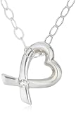 Jo For Girls Siver Diamond Cross Over Open Heart Pendant