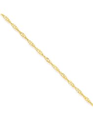 1.6mm, 14 Karat Yellow Gold, Singapore Chain - 14 inch