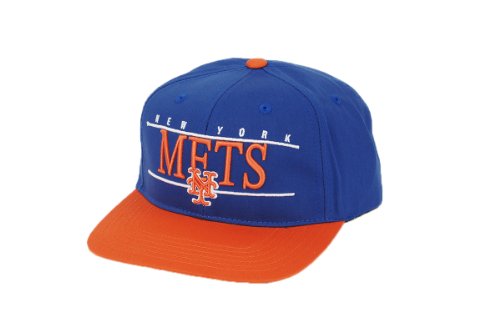 MLB Men's New York Mets Nineties Snapback Cap (Royal/Orange, Adjustable)
