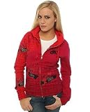 Obey The 8 Track Z/U Hoody in Red,Sweatshirts for Women