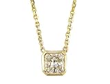 0.72 ct DIAMOND SOLITAIRE PENDANT SET IN 14K YELLOW GOLD BEZEL w/16 Yellow Gold Chain