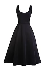 Polyester Scoop Neck Vintage Sleeveless  Dress