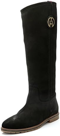 Tommy Hilfiger Womens Black Wera 21B Suede Boots-UK 7