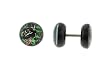 Genuine Ed Hardy Anodized Black Fake Plug - Black Rose Logo -16g Wire - 10mm - Sold as a Pair