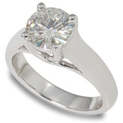 8.0mm Round Moissanite Tulip Solitaire