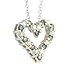 14K Blue & White Diamond Heart Pendant