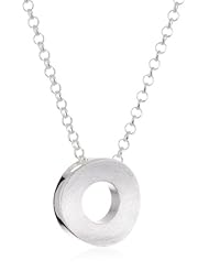 VINANI brand Germany 925 Sterling Silver Women Pendant Circle brushed with Cable Link Chain Necklace ACL-T