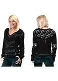 Oakland Raiders NFL Ladies Deep V-Neck Fleece Hoody Pullover, Size= X-Large