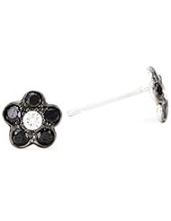 Sethi Couture "Tuilerie" Black Diamond Flower Button Earrings
