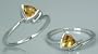Trillion Cut Citrine Ring Sterling Silver