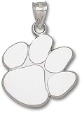 Clemson Tigers Polished Paw 1 Pendant - Sterling Silver Jewelry