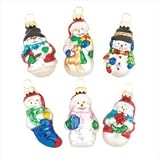 Snowman Mercury Glass Ornaments (Set of 6)