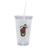 Miami Heat Double Wall Tumbler with Straw