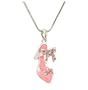 Fun Crystal Pink Sandal Shoe Bow Charm Pendant Necklace Fashion Jewelry