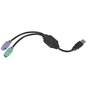 USB ADAPTER - USB A MALE TO 2x PS2 FEMALE (KEYBOAR