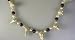 extravagantes Potato-Perlencollier mit Amethystkugeln, Messing