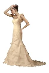 Organza Belted Tiered Mermaid One Shoulder Evening Dress 