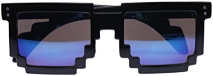 FBrand Trendy Pixel Shape 8-Bit Color Mirror Lens Wayfarer Novelty Sunglasses (blue)