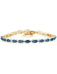 14k Yellow Gold Diamond and Sapphire Bracelet