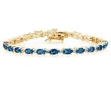 14k Yellow Gold Diamond and Sapphire Bracelet