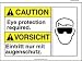 ENGLISH-GERMAN CAUTION EYE PROTECTION REQUIRED (W-GRAPHIC) Plastic 5 Yr Sign