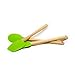 Quicklids QL-WS-GR Silicone Spatulas with Wooden Handles (Set of 3), Green