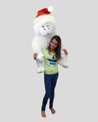 Ultimate Plush 40" Jumbo Stuffed White Monkey With Santa Hat