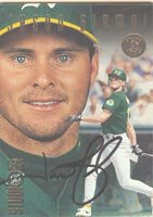 Jason Giambi, Oakland Athletics, 1996 Leaf Studio Autographed Card
