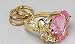 Juicy Couture Heart Bow Engagement Ring Key Chain Pink