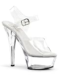 Clear High Pageant 6 Inch Heel Platform Sandal - 8