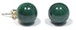 14k Yellow Gold 10mm Malachite Stud Earrings