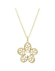 14K Yellow Gold Floral Design Pendant or Necklace