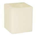 Candle Impressions CA10316CH Vanilla Scented 4-Inch Flameless Square Wax Candle, Champagne