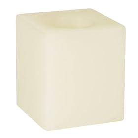 Candle Impressions CA10316CH Vanilla Scented 4-Inch Flameless Square Wax Candle, Champagne by Candles