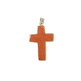 Goldstone Mini Cross / Crucifix Pendant with Corded Necklace