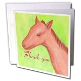 CherylsArt Thank You - Colt Horse Pony Thank You - Greeting Cards-12 Greeting Cards with envelopes