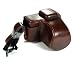 COSMOS ® Brown Leather Case Cover Bag For Olympus PEN EPL3 17mm F2.8 & 14-42mm Lens with/without flash + Cosmos cable tie