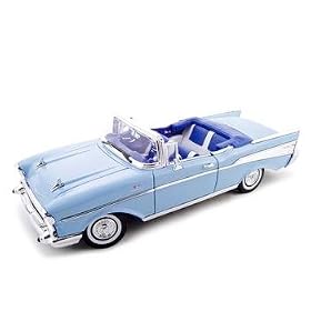 1957 Chevrolet Bel Air Convertible Blue Diecast Model 1:18