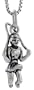 Sterling Silver Girl Playing Jump Rope Pendant, 13/16 in. (21mm) tall